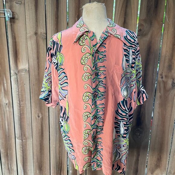 Vintage AVANTI Hawaii Monstera Leaf Tropical  ALOHA SHIRT M - Picture 1 of 11